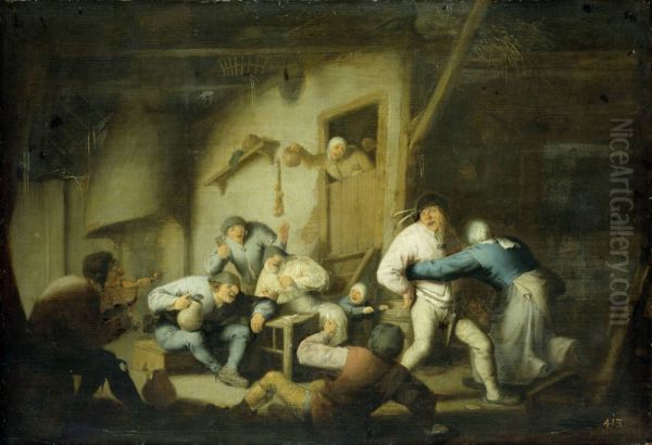Boisterous Peasants at an Inn - view 1
