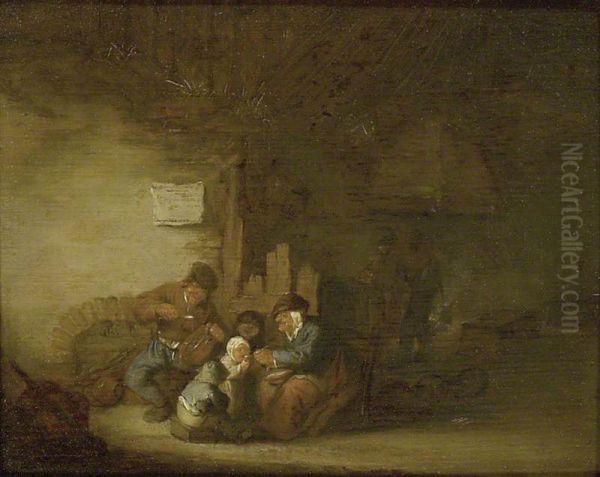A Peasant Family eating in an Interior - view 1