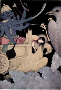 Ravana fighting with Jatayu Ravana fighting with Jatayu