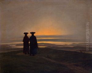 Sonnenuntergang (Bruder)  oder  Abendliche Landschaft mit zwei Mannern