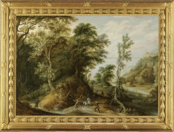 Battle Scene in a Forest Landscape - view 1