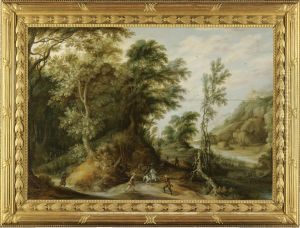 Battle Scene in a Forest Landscape Battle Scene in a Forest Landscape