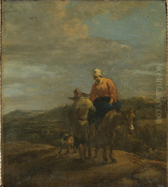 Peasants on a Road with a Mule - view 1