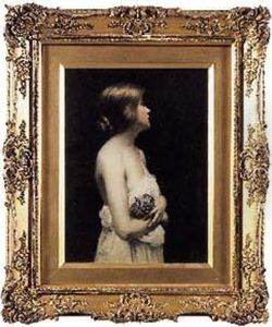 Jeune Fille Au Bouquet De Violettes