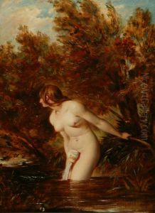 The Bather 'At the Doubtful Breeze Alarmed', replica by William Etty