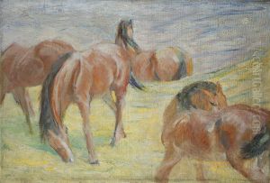 Weidende Pferde I by Franz Marc