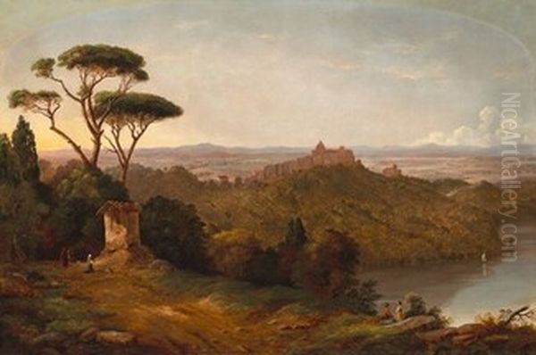 Castle Gondolfo, Lake Albano, Italy - view 1