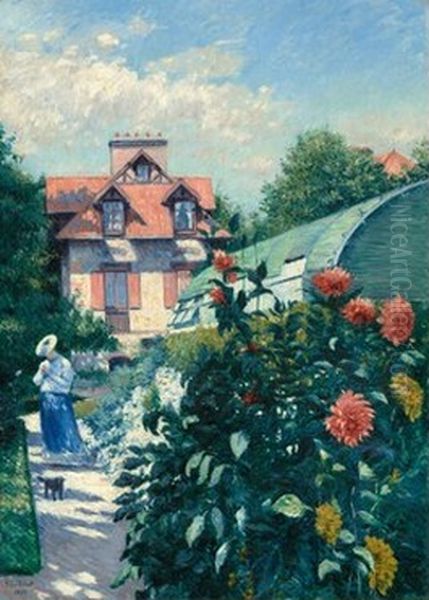 Dahlias, Garden at Petit Gennevilliers - view 1