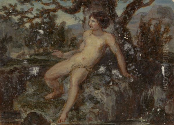 Figure Study of a Nude Woman in a Wooded Landscape - view 1