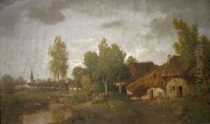 Village in Berry by Theodore Rousseau
