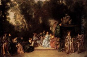 Party in the Open Air by Jean-Antoine Watteau