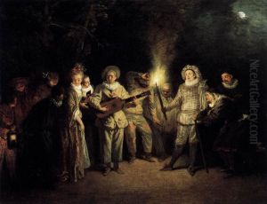 The Italian Comedy by Jean-Antoine Watteau