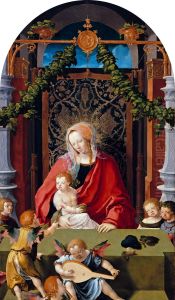 Virgin and Child with Angels by Lucas Van Leyden