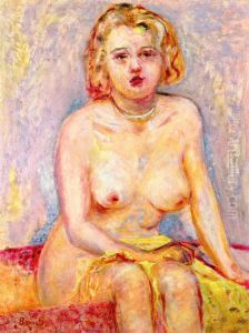 Blond Nude Seated by Pierre Bonnard