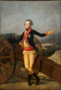 El general Ricardos, ante su canon de batalla por Goya by Francisco Goya Fuendetodos