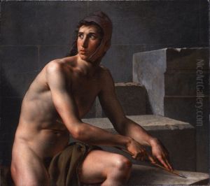 En ung skytte sliber sin pil by Christoffer Wilhelm Eckersberg