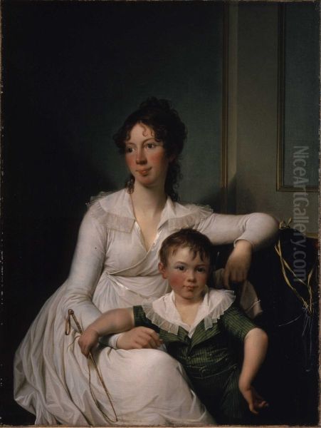 Portrait of Elisabeth Henriette Bruun de Neergaard with her eldest son Henrik - view 1