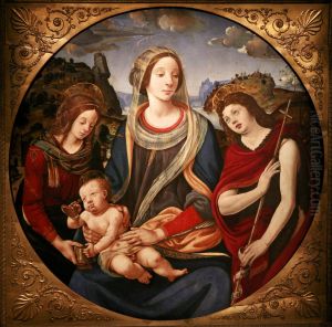 Virgin and child between John the Baptist and Saint Magdalena by Piero Di Cosimo