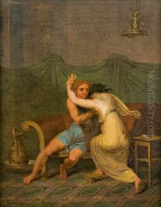 Catullus and Lesbia, who in his arms seek solace for the death of her sparrow Catullus and Lesbia, who in his arms seek solace for the death of her sparrow