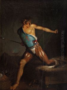 Richard III terrified by nightmarish visions. Shakespeare, Act 5, Scene 9, by Nicolai Abildgaard