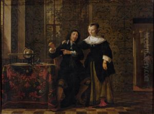 The Astronomer And His Wife by Gonzales Coques