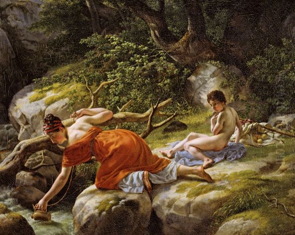 Hagar and Ishmael in the wilderness - view 1