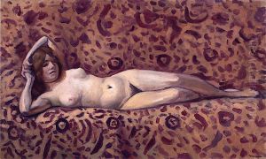 Nude Lying on a Flowered Drapery by Albert Marquet
