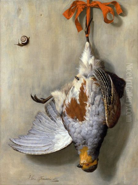 Trompe-l'oeil with dead partridge - view 1