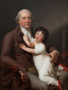 Peter Tutein with his Youngest Son Louis Alexander by Jens Juel