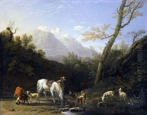 Horseman and His Horse at a River by Karel Dujardin