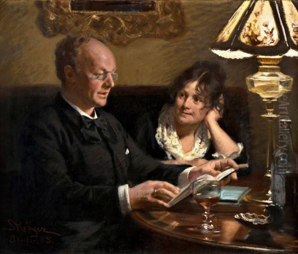 Double portrait of royal actor Emil Poulsen (1842-1911) and his wife Anna, born Naeser (1849-1934) - view 1