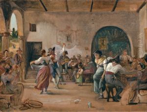 Dans i et osteri by Wilhelm Marstrand
