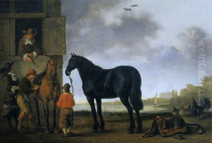 Saddling Horses Saddling Horses