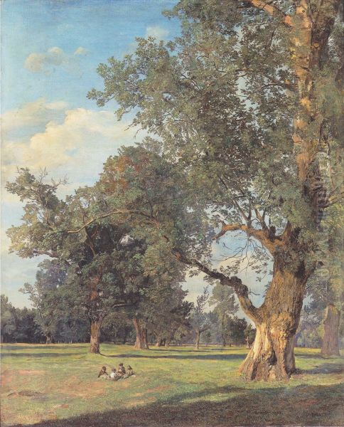 Vue du Prater a Vienne, avec arbre a droite - view 1