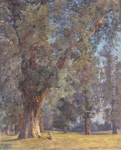 Vue du Prater a Vienne, avec arbre a gauche by Ferdinand Georg Waldmuller