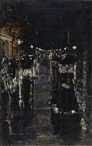 Berliner Strassenszene (Leipziger Strasse) by Lesser Ury