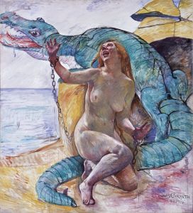 Andromeda mit Drachen by Lovis (Franz Heinrich Louis) Corinth