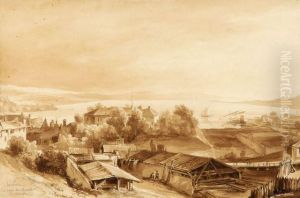 Vue Du Lac Leman Prise De Geneve by Jean-Jacques Champin