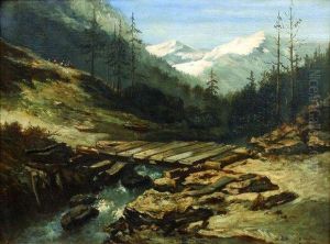 Torrent Se Frayant Un Passage Dans Un Defile Des Hautes Alpes by Jean-Jacques Champin