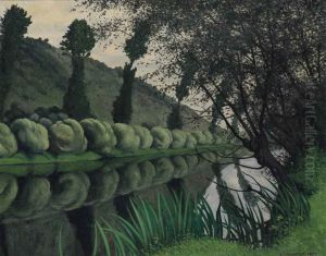 La Seine bordee de saules, Tournedos by Felix Vallotton