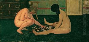 Naked Women playing Checkers by Felix Vallotton