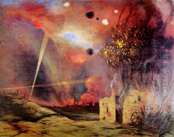 Paysage de ruines et d'incendies - view 1