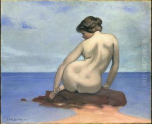 Baigneuse assise sur un rocher by Felix Vallotton