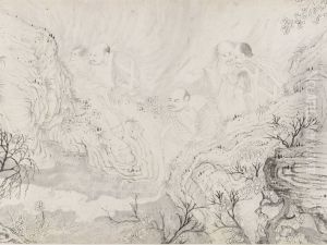 qing shi tao (zhu ruo ji) shi liu luo han tu juan by Shitao Daoji
