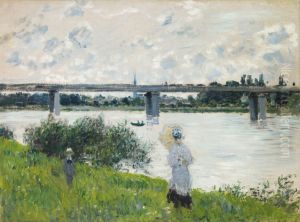 The Promenade with the Railroad Bridge, Argenteuil by Claude Oscar Monet
