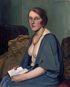 Femme lisant seins nus