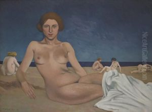 Le Bain de soleil sur la plage by Felix Vallotton