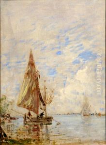 Pecheurs dans une barque by Felix Ziem