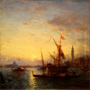 Grand canal avec Bucentaure by Felix Ziem