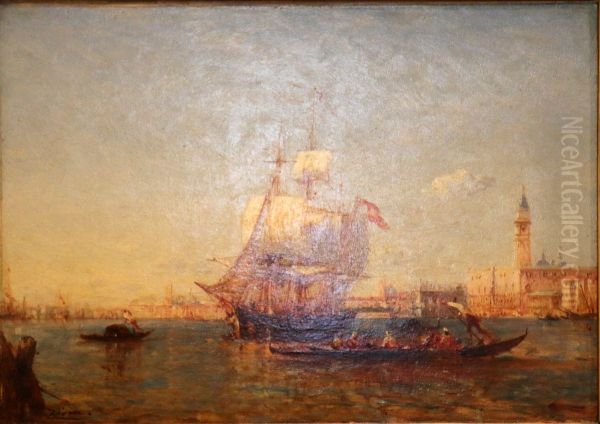 Marine. Venise, entree du grand canal, voilier sur l'Adriatique. - view 1